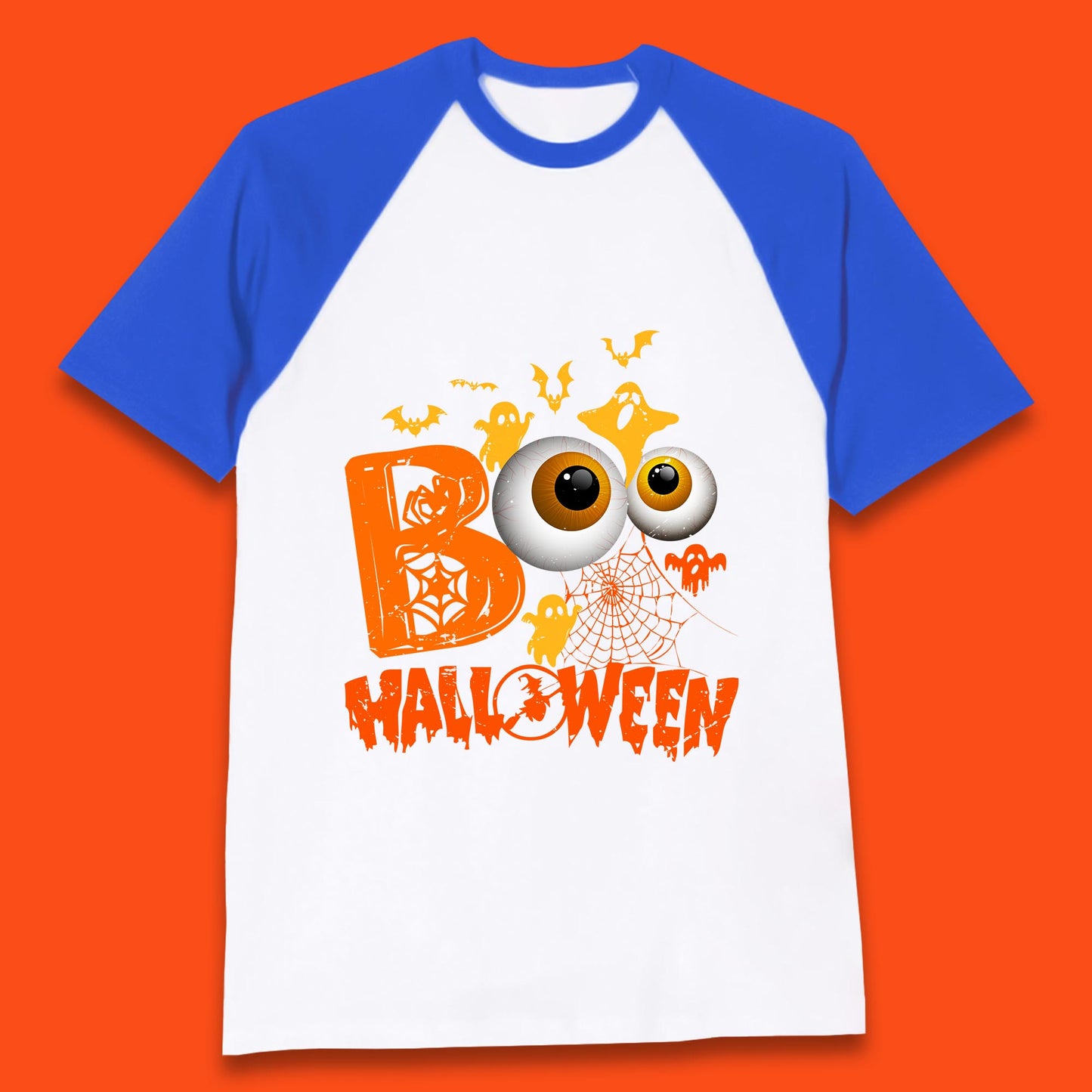 Halloween Spooky Boo Eye Balls Funny Halloween Boo Ghost Spooky Season Baseball T Shirt