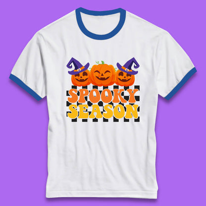 Spooky Season Halloween Jack-O-Lantern Pumpkins Spooky Vibes Ringer T Shirt
