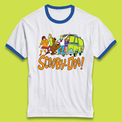 Halloween Scooby Doo & Gang Horror Van Scary Mystery Machine Ringer T Shirt