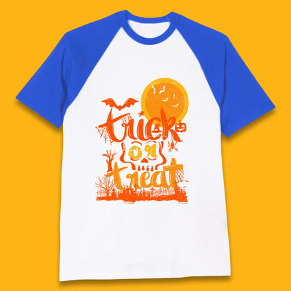 Trick Or Treat Happy Halloween Horror Scary Spooky Season Halloween Vibes Baseball T Shirt