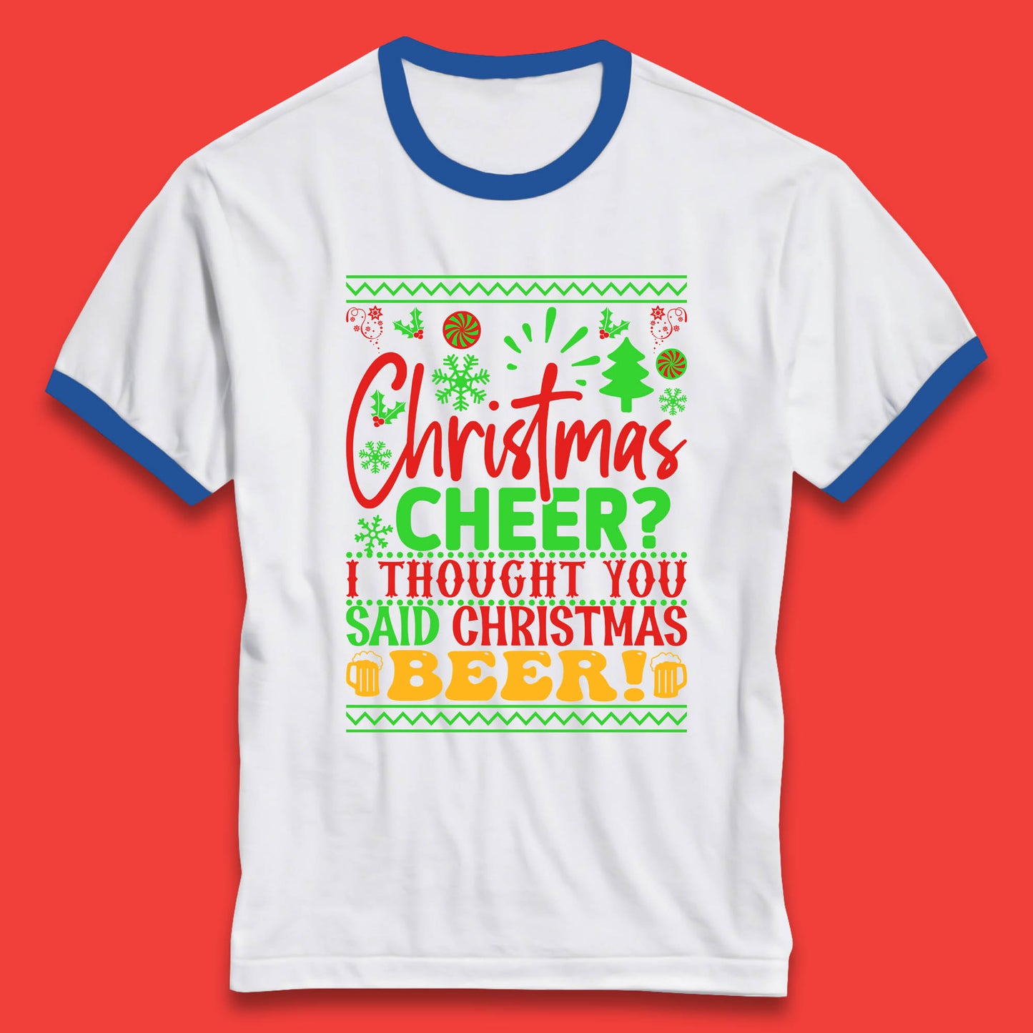 christmas cheer ringer t shirt