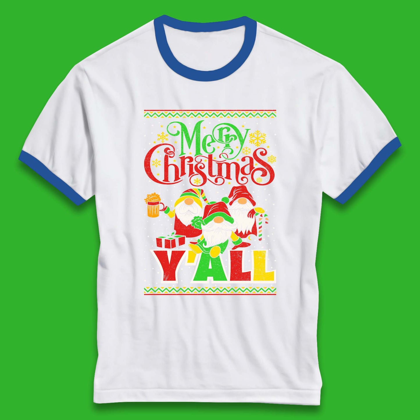 gnome christmas ringer t shirt