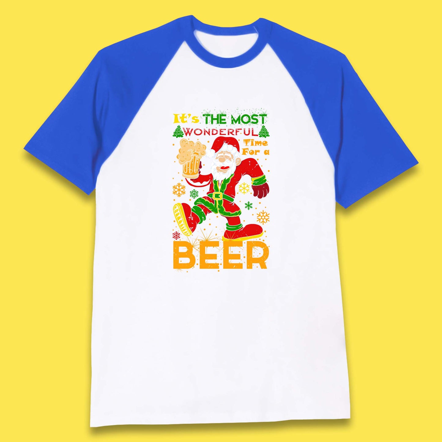 santa drink beer baseball t shirt