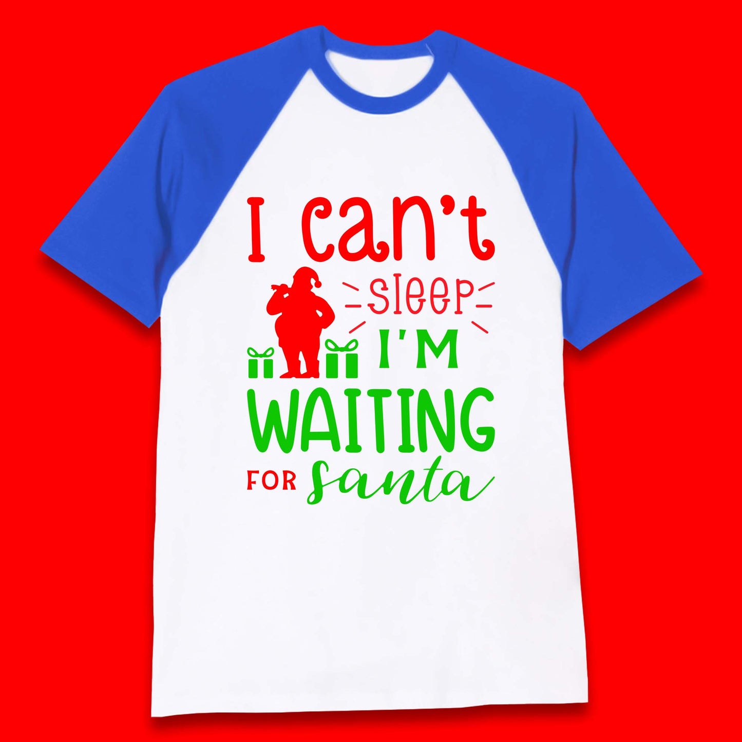 Christmas Waiting For Santa Baseball T-Shirt