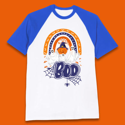 Halloween Boo Ghosts With Witch Pumpkin Scary Spooky Season Baseball T Shirt