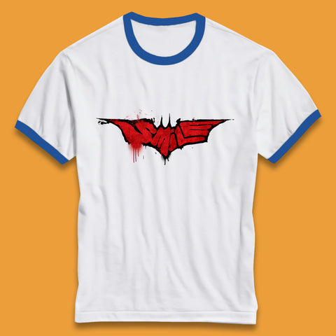 Smile Batman Logo Batman Beyond Superhero Animated Television Series DC Comics Superhero Ringer T Shirt