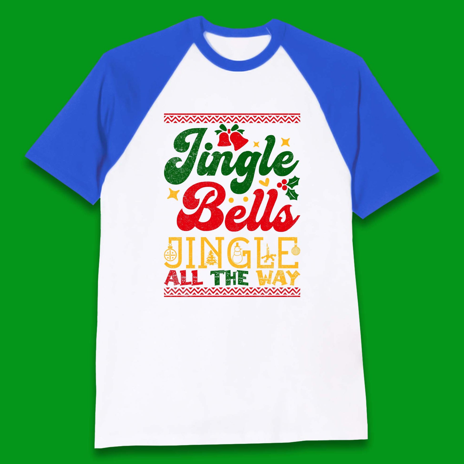 jingle bell christmas baseball t shirt