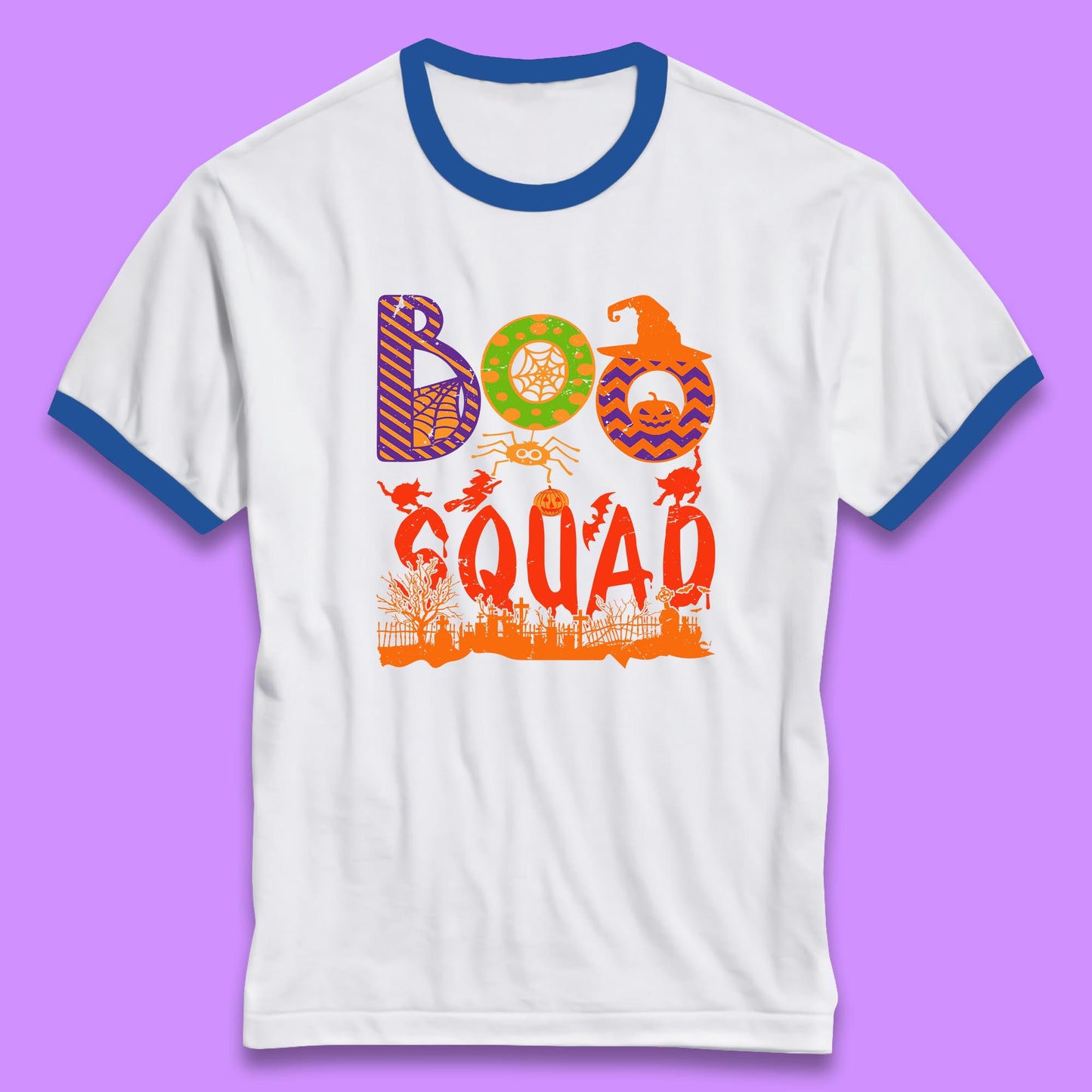 Boo Squad Halloween Matching Costume Horror Boo Crew Ringer T Shirt