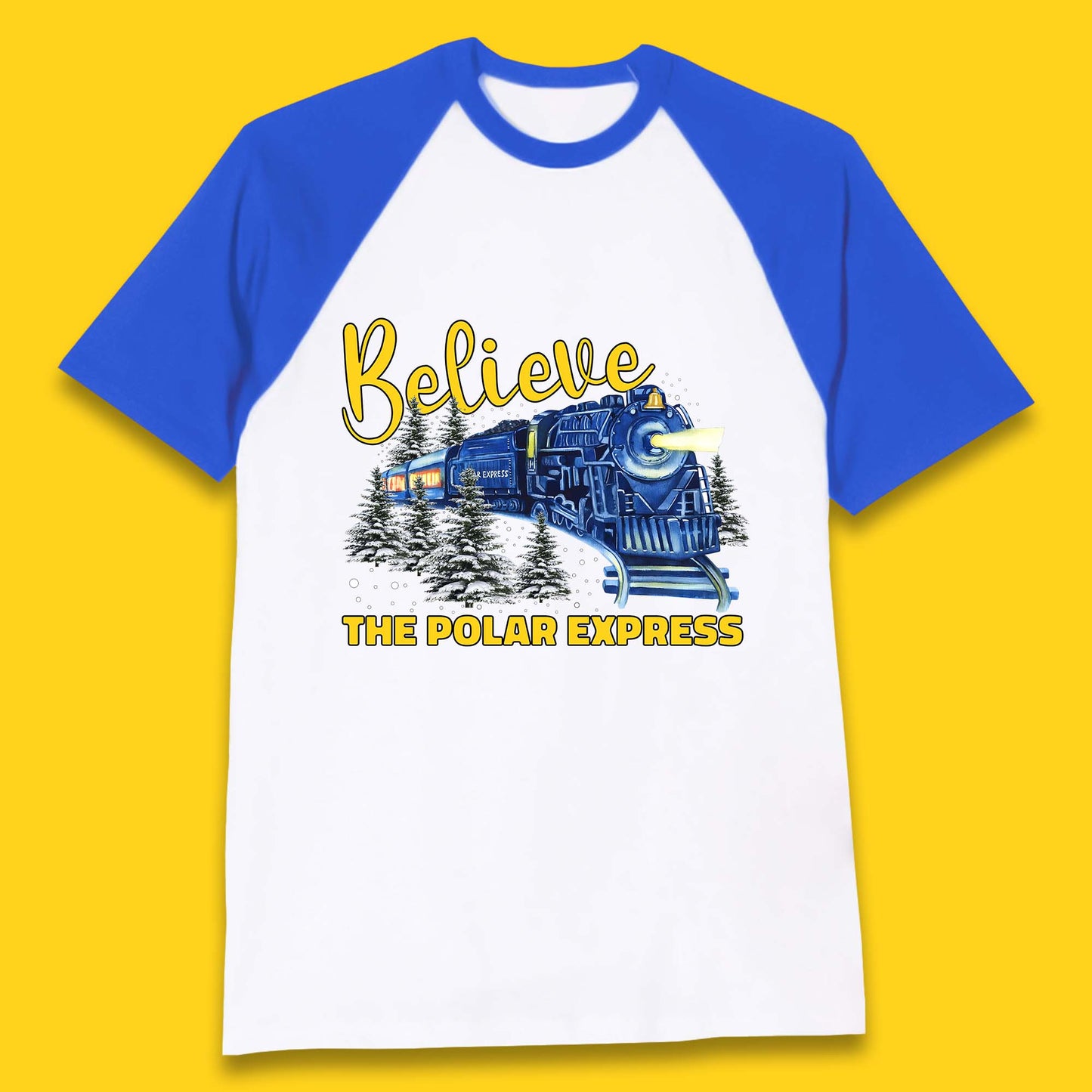 Believe The Polar Express Christmas Train Baseball T-Shirt