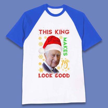 King Charles III Christmas Baseball T-Shirt
