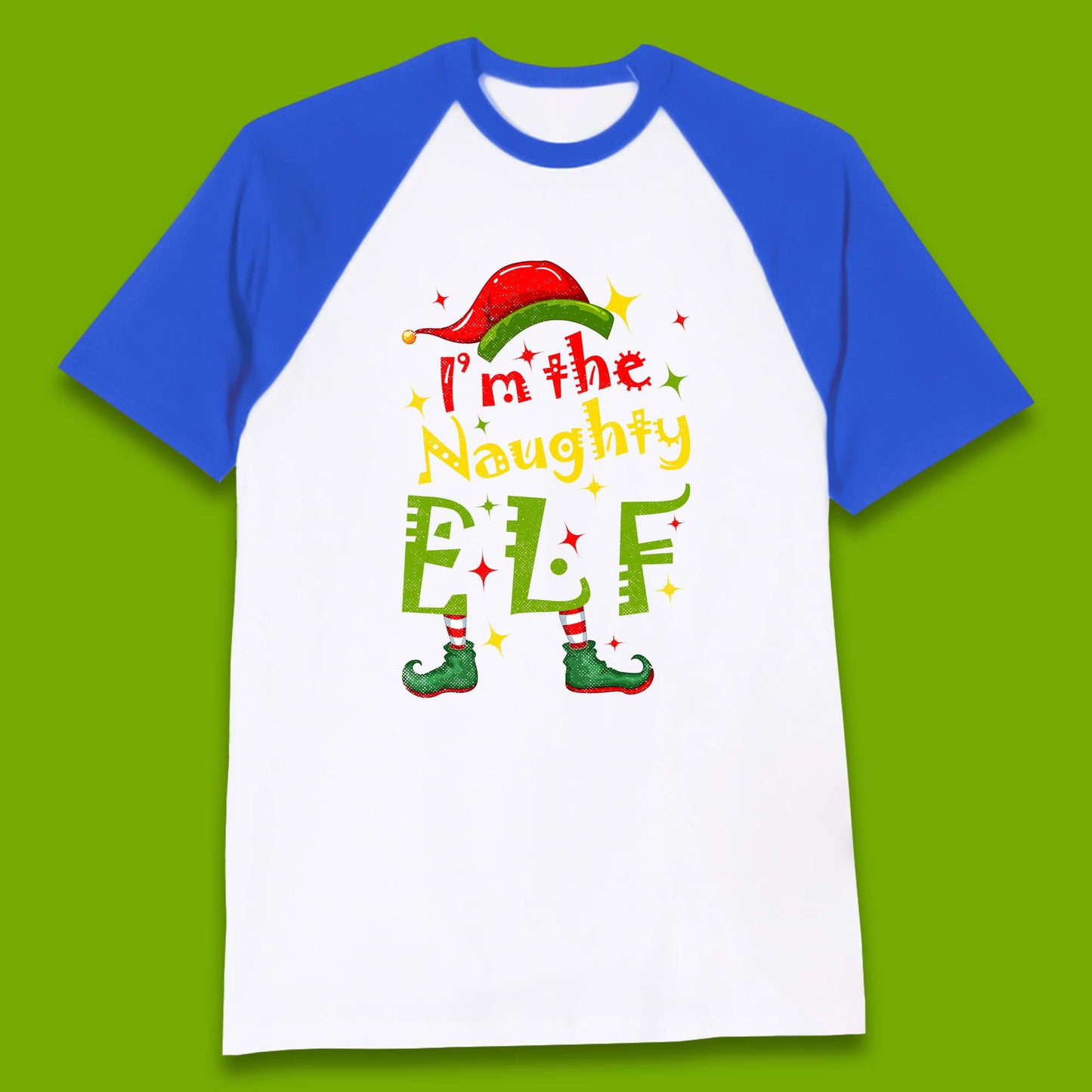 naughty elf baseball t shirt