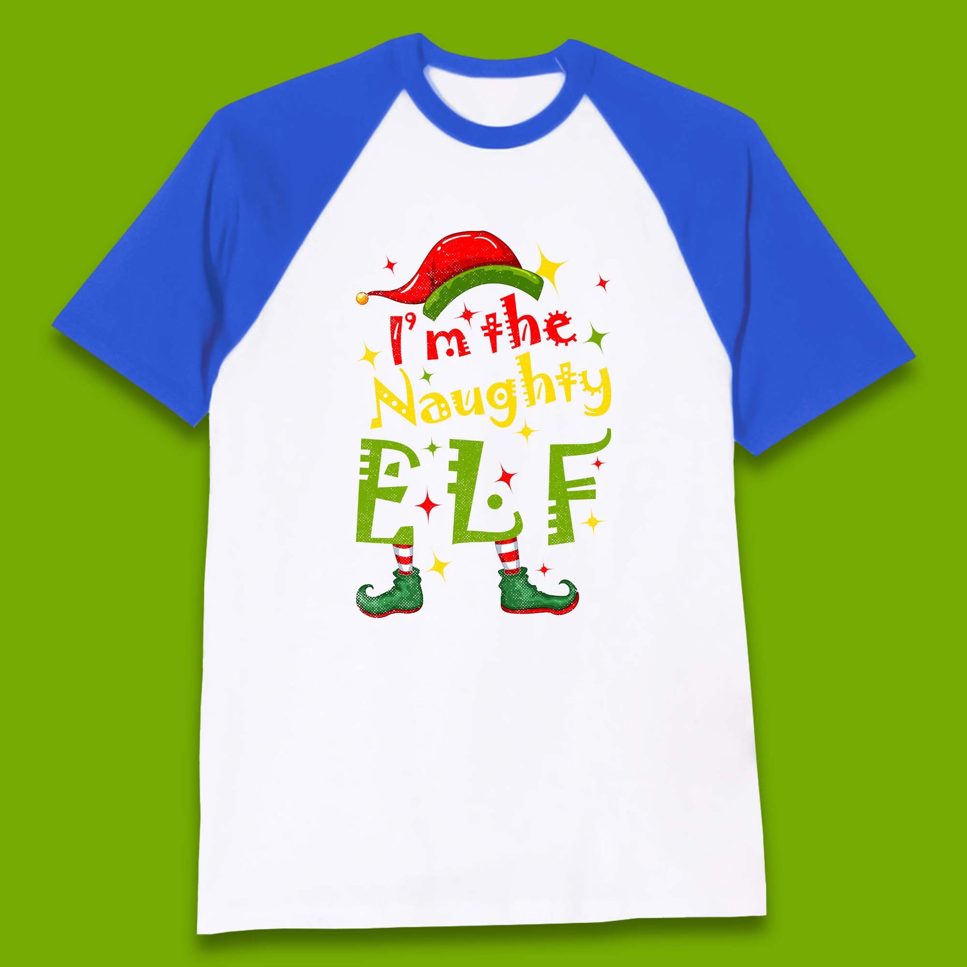 naughty elf baseball t shirt