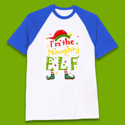 naughty elf baseball t shirt