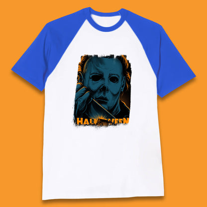 Halloween (1978) Poster Slasher Film Michael Myers Halloween Horror Thriller Movie Character Baseball T Shirt