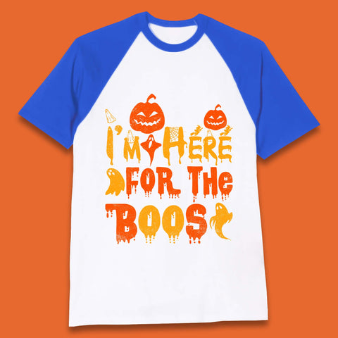 I'm Here For The Boos Halloween Pumpkin Ghost Horror Scary Baseball T Shirt