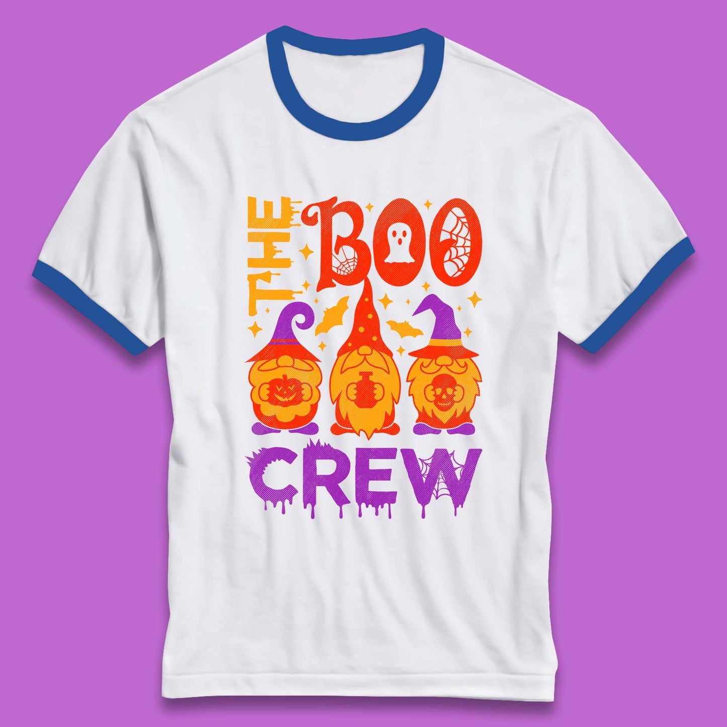 The Boo Crew Halloween Gnomes Squad Horror Scary Spooky Matching Costume Ringer T Shirt