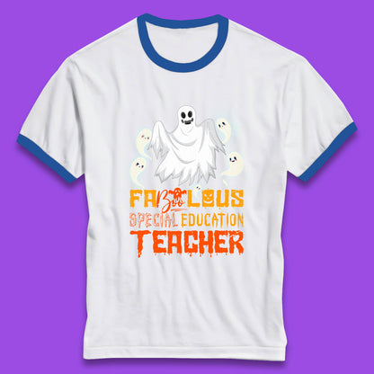 Fabolous Special Education Teacher Halloween Fabulous Spooky Ghost Teacher Ringer T Shirt