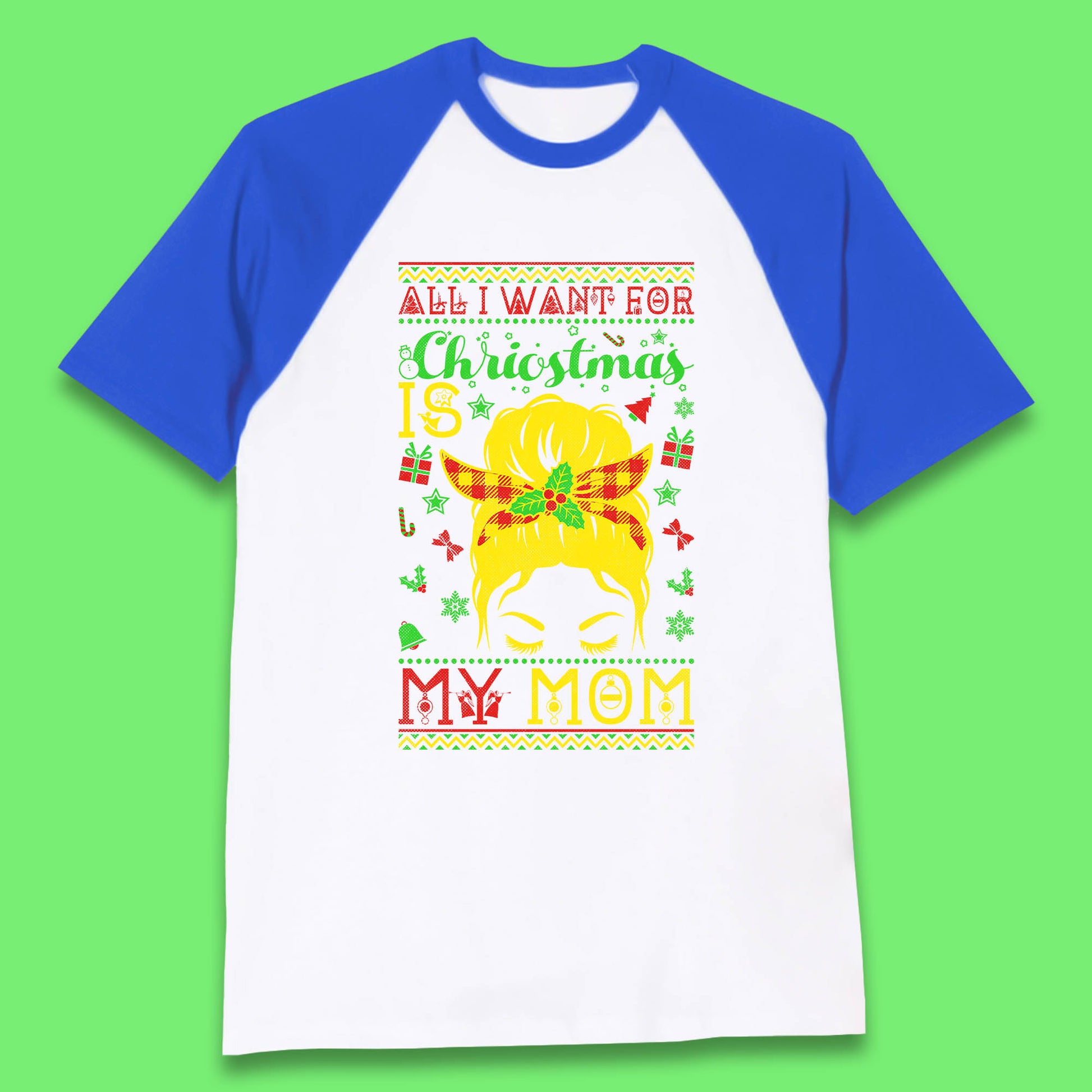 mom christmas baseball t shirt