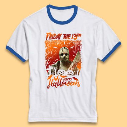 Friday The 13th Happy Halloween Jason Voorhees Halloween Horror Movie Character Ringer T Shirt