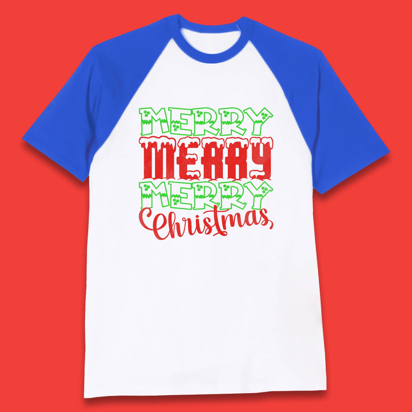 merry merry merry christmas baseball t shirt
