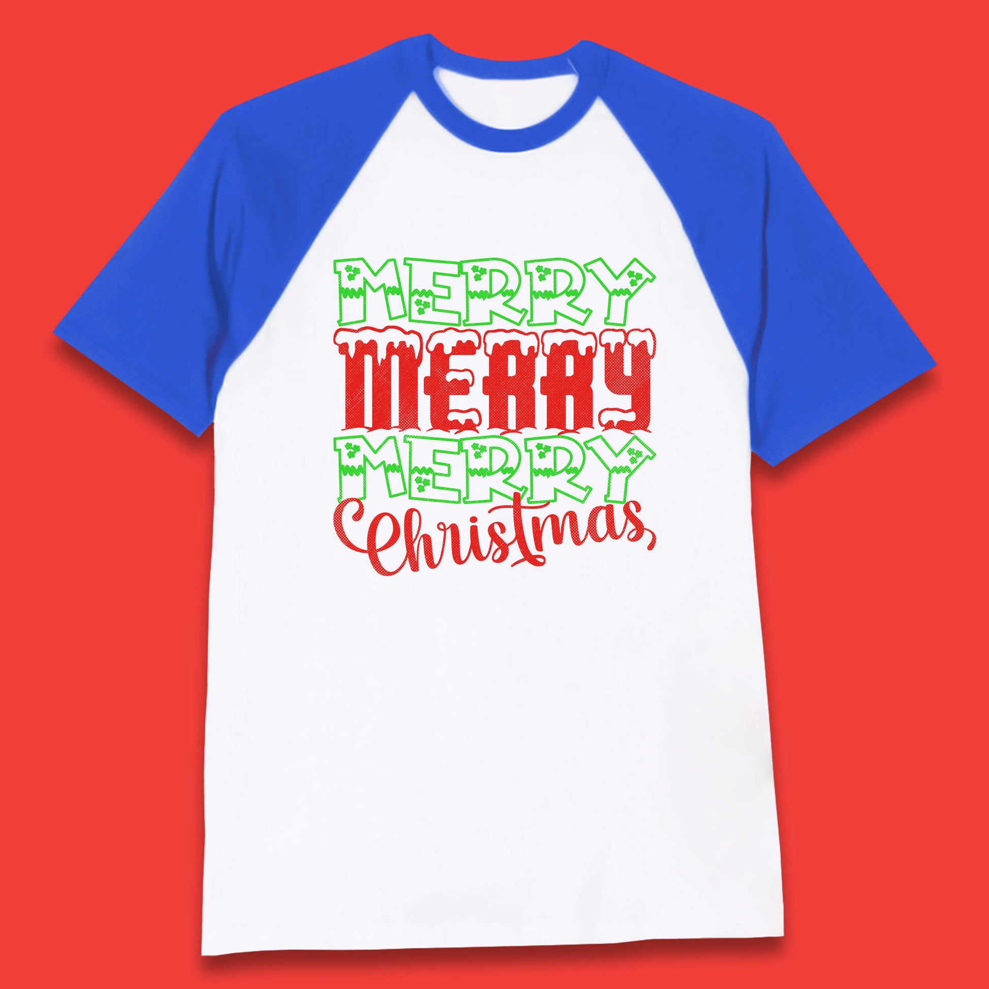merry merry merry christmas baseball t shirt