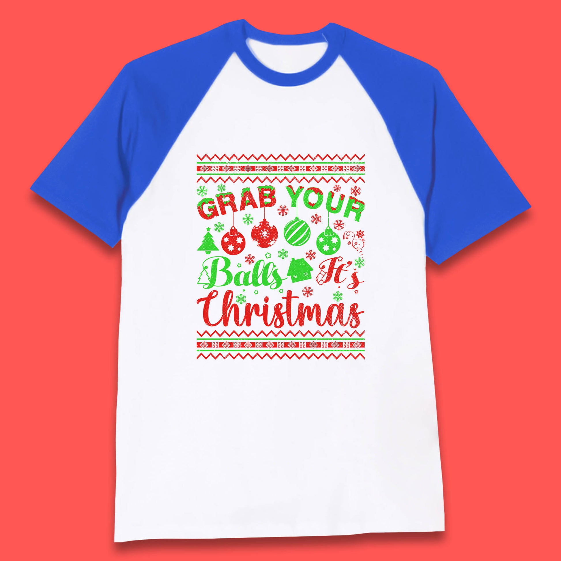 grab your balls christmas funny baseball t shirt
