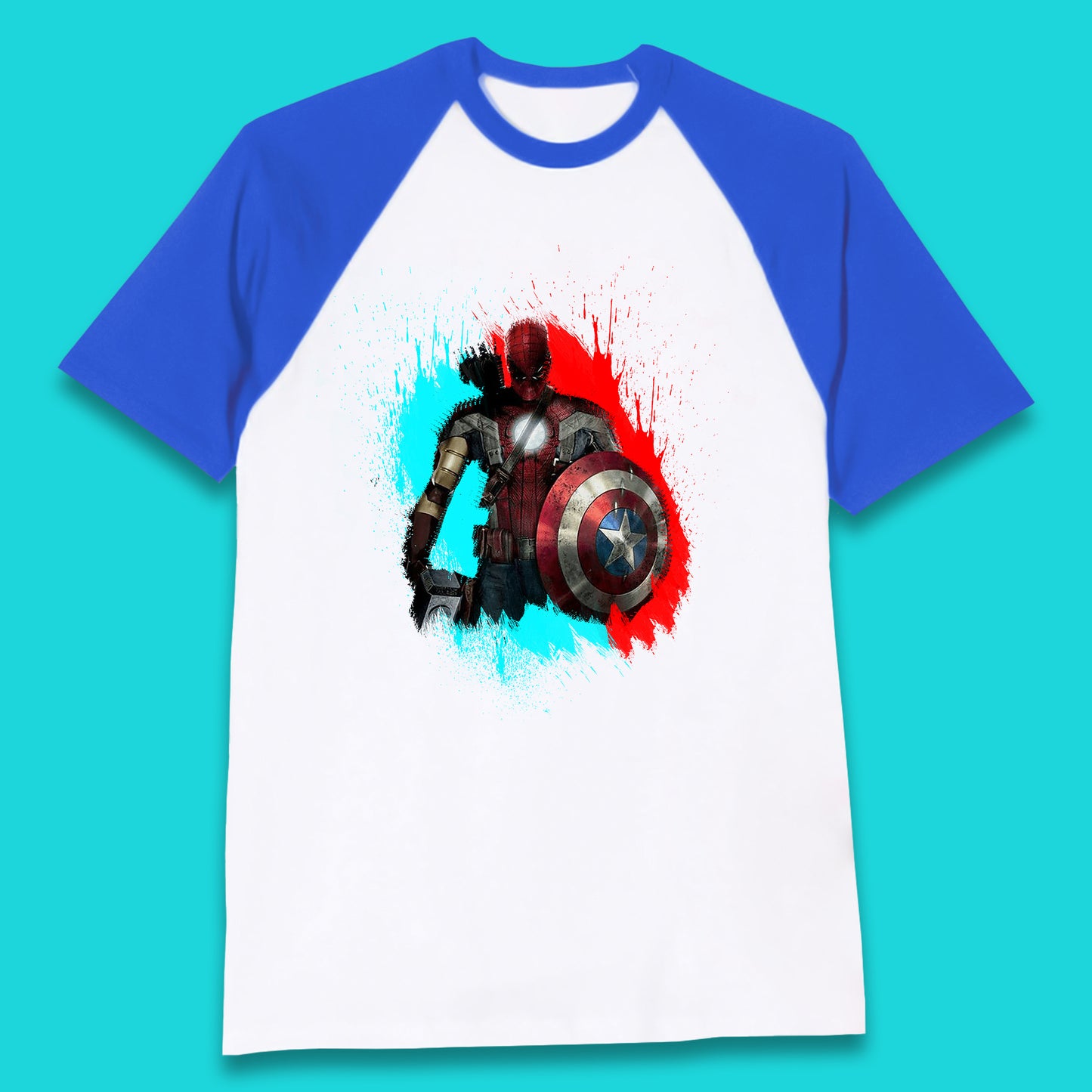 Marvel Avengers Superheroes Movie Characters Spider Man, Iron Man, Thor, Captain America Dead Pool Avengers Squad Baseball T Shirt