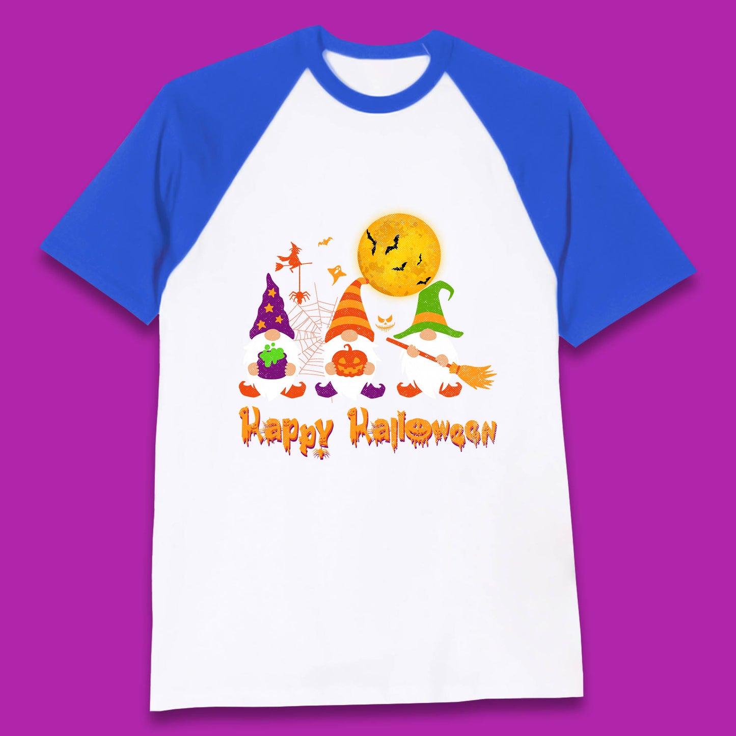 Happy Halloween Gnomies Spooky Witch Gnomes Scary Gnome Lover Baseball T Shirt