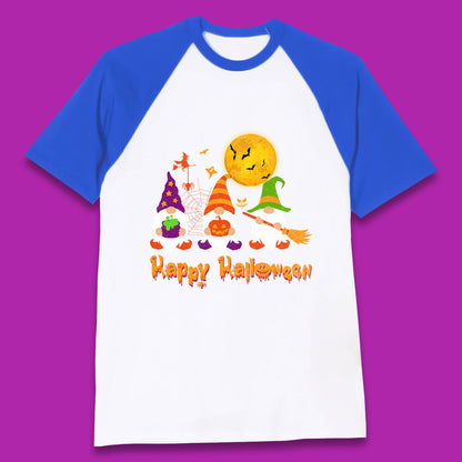 Happy Halloween Gnomies Spooky Witch Gnomes Scary Gnome Lover Baseball T Shirt