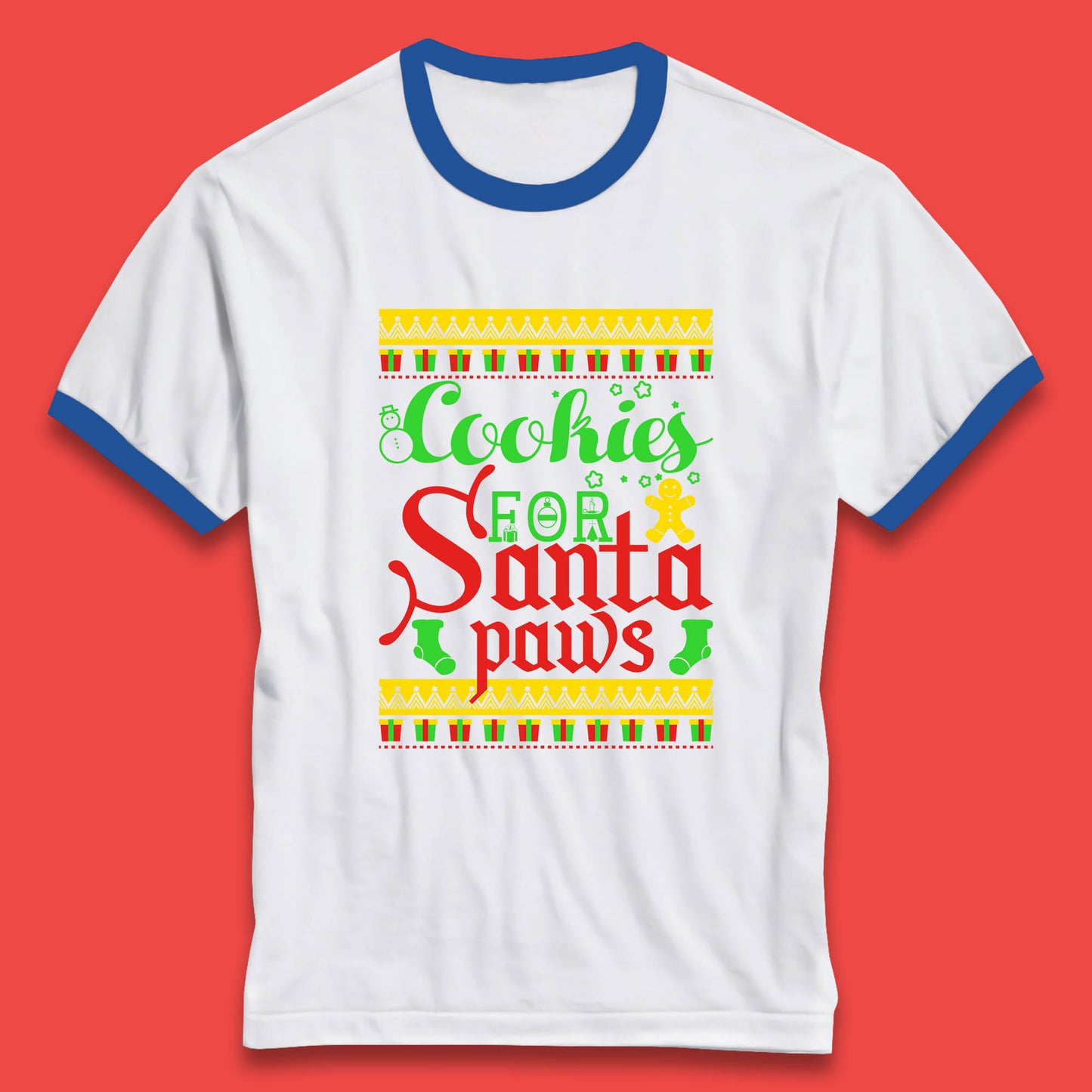 christmas cookies for santa paws ringer t shirt