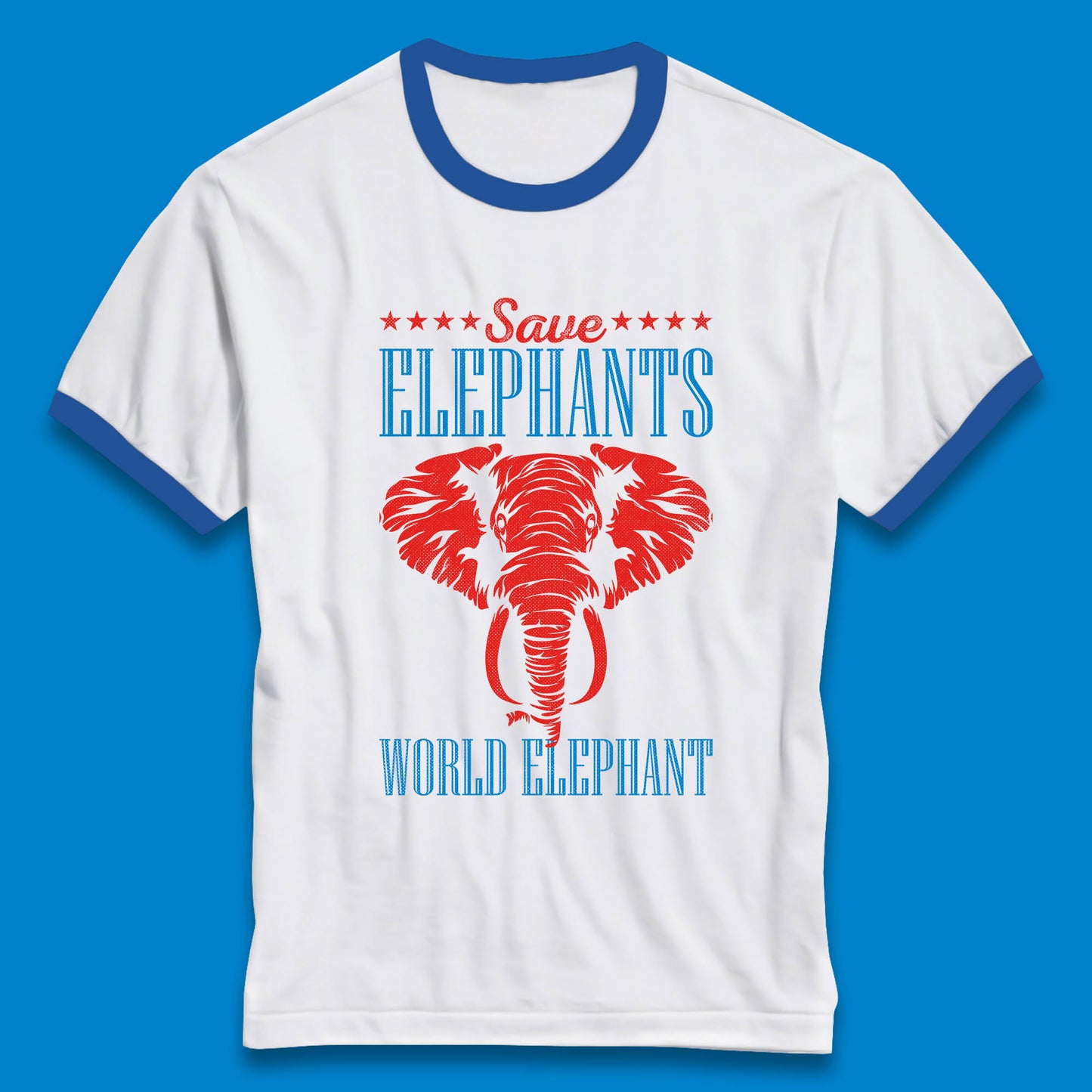 Save The Elephants World Elephant Day Zoo Animal Wildlife Ringer T Shirt