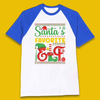 christmas santas favorite elf costume baseball t shirt