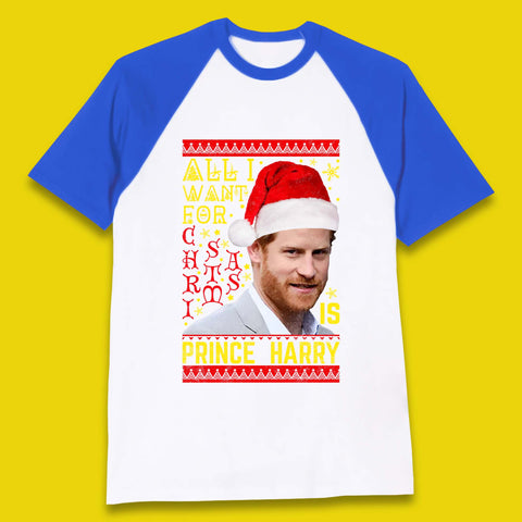 Prince Harry Christmas Baseball T-Shirt