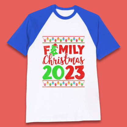 Family Christmas 2023 Merry Christmas Squad Xmas Matching Costume Baseball T Shirt