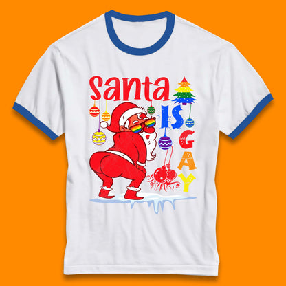 gay pride christmas ringer t shirt