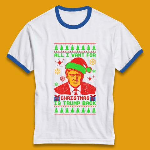 Trump Back Christmas Ringer T-Shirt