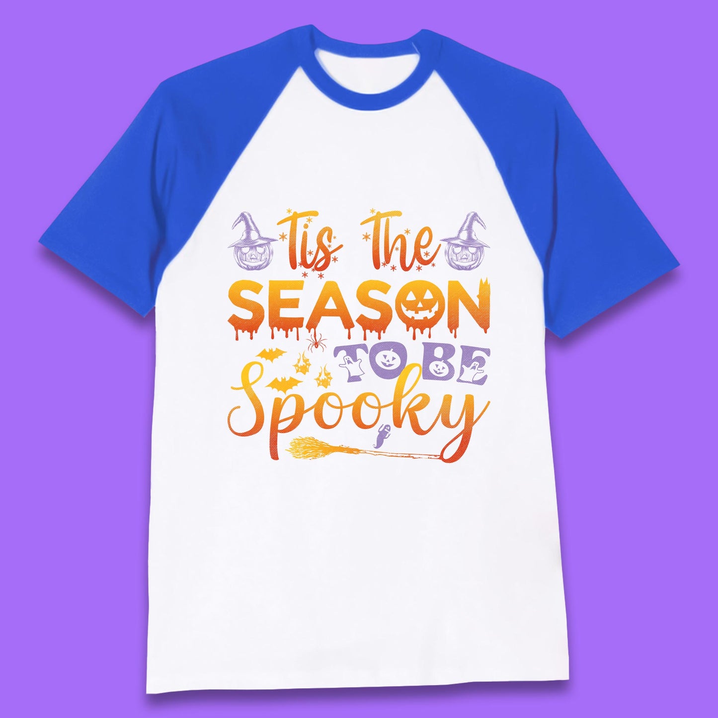 Tis The Season To Be Spooky Halloween Creepy Season  Baseball T Shirt