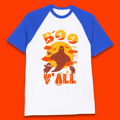 Halloween Boo Y'all Hey Boo Funny Spooky Halloween Party Baseball T Shirt