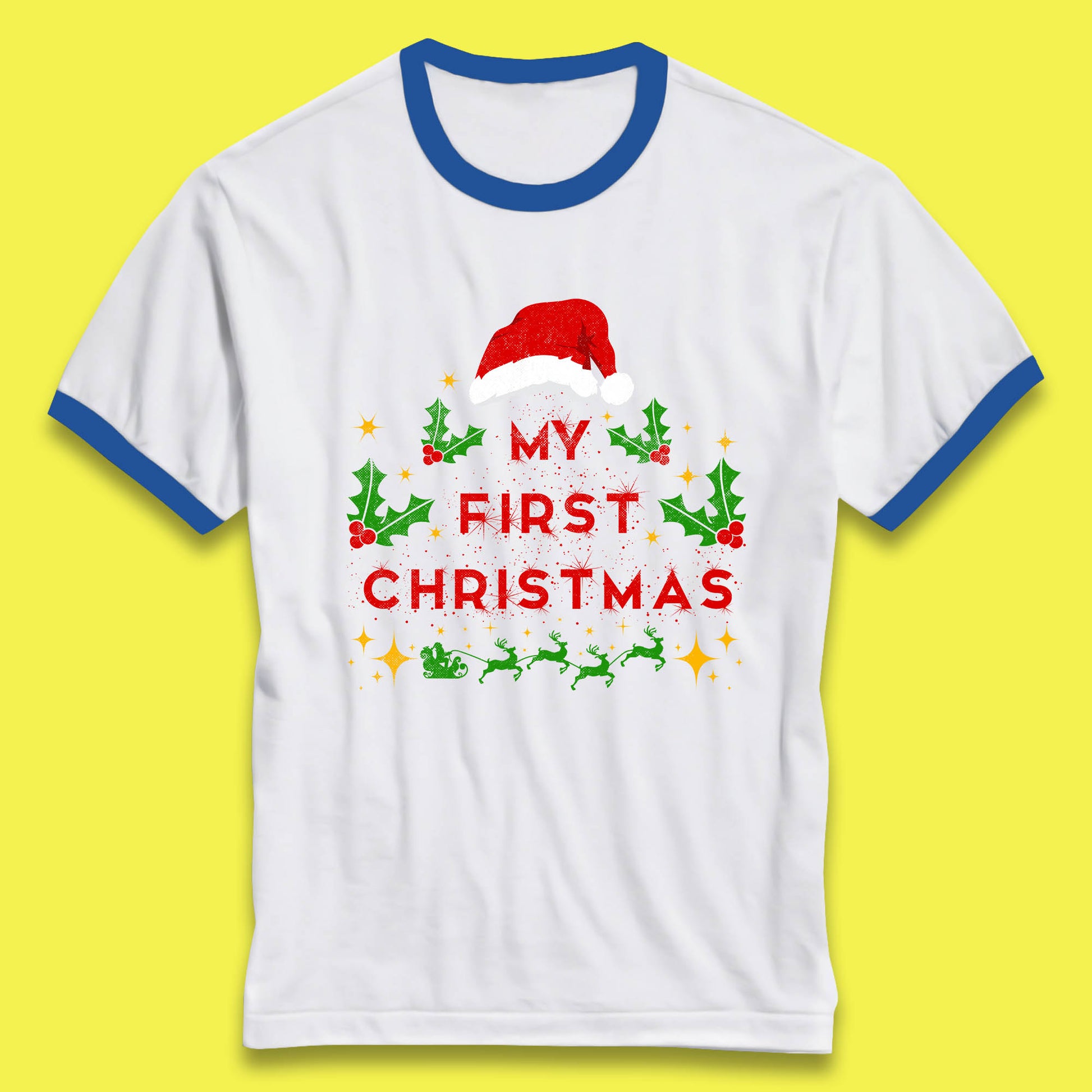 my first christmas winter ringer t shirt