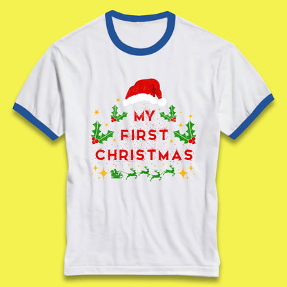 my first christmas winter ringer t shirt