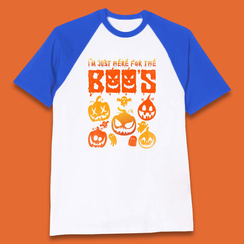 I'm Just Here For The Boos Halloween Funny Pumpkin Ghost Boos Jack-o-lantern Baseball T Shirt