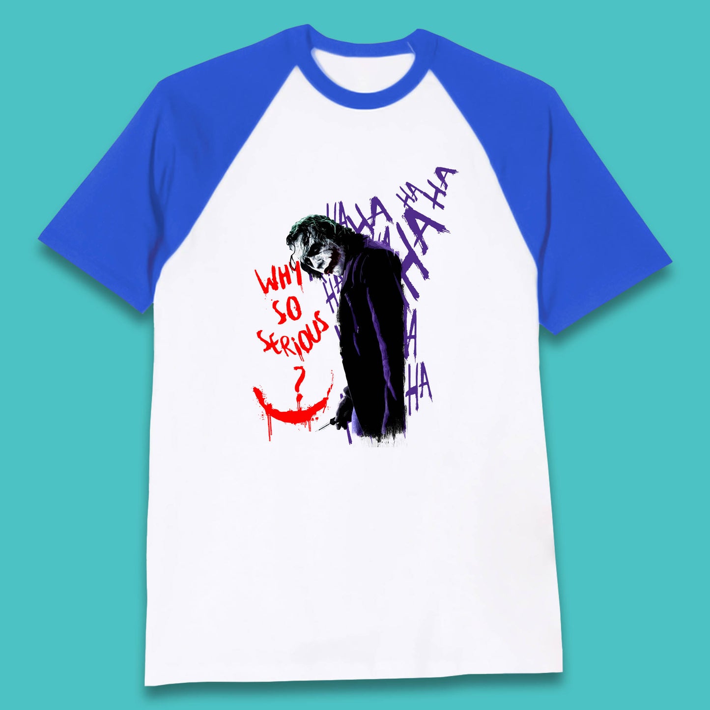 Why So Serious? Haha Joker Funny Evil Joke Movie Villain Comic Book Character Supervillain Baseball T Shirt