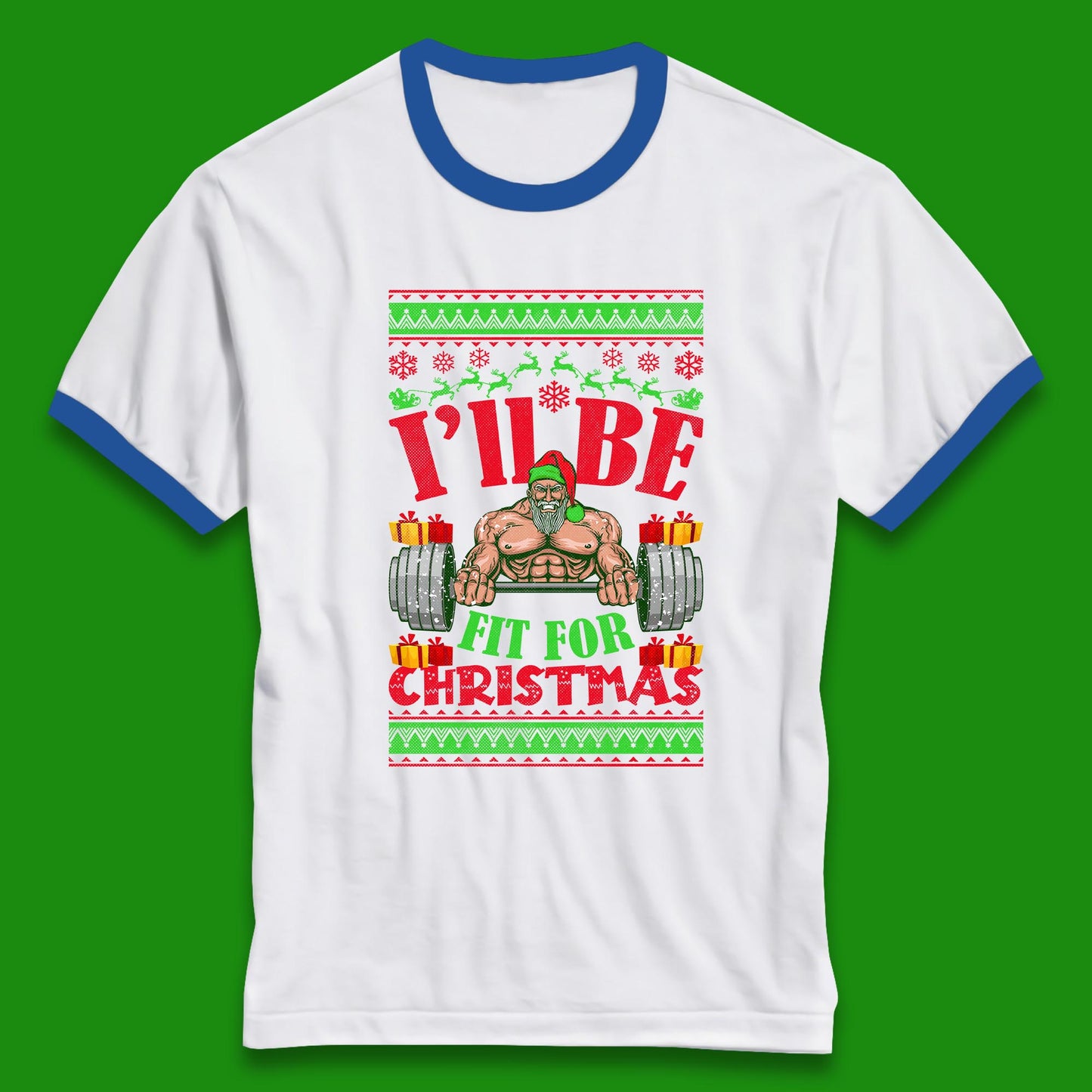 christmas gym ringer t shirt