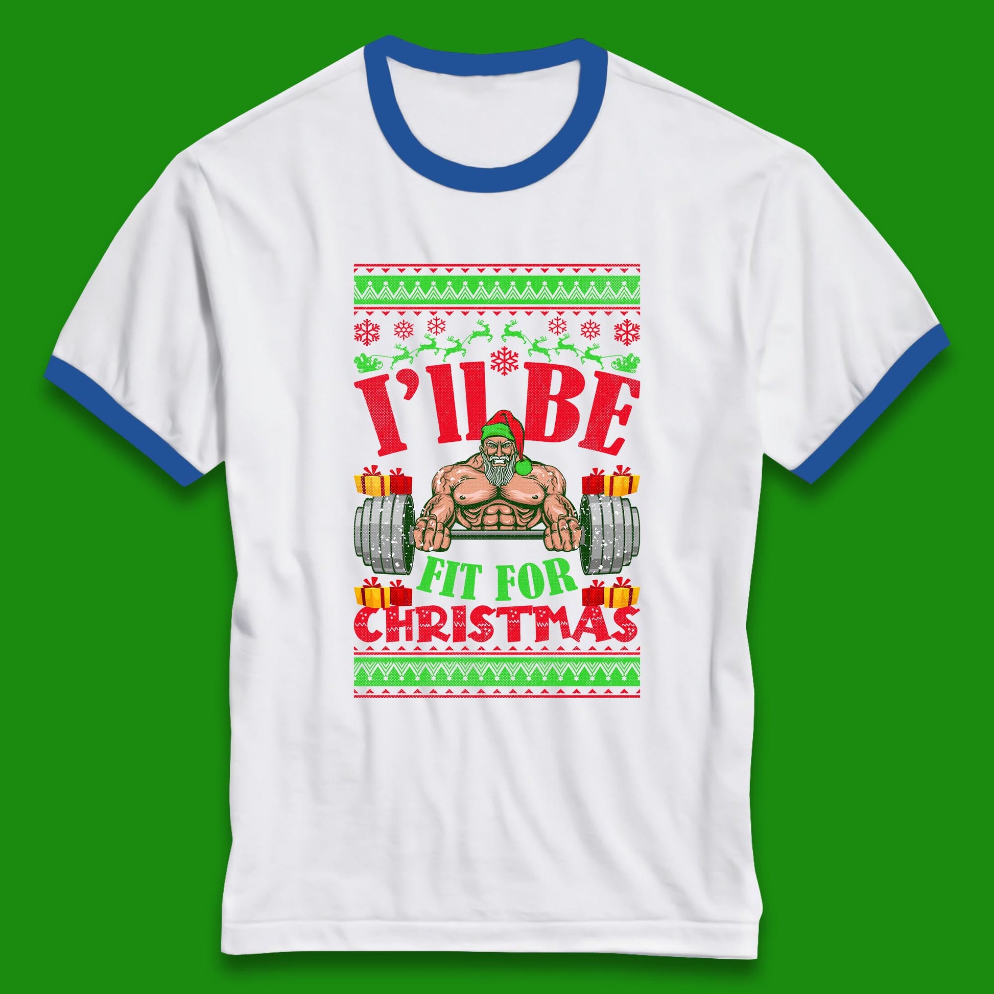 christmas gym ringer t shirt