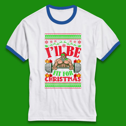 christmas gym ringer t shirt