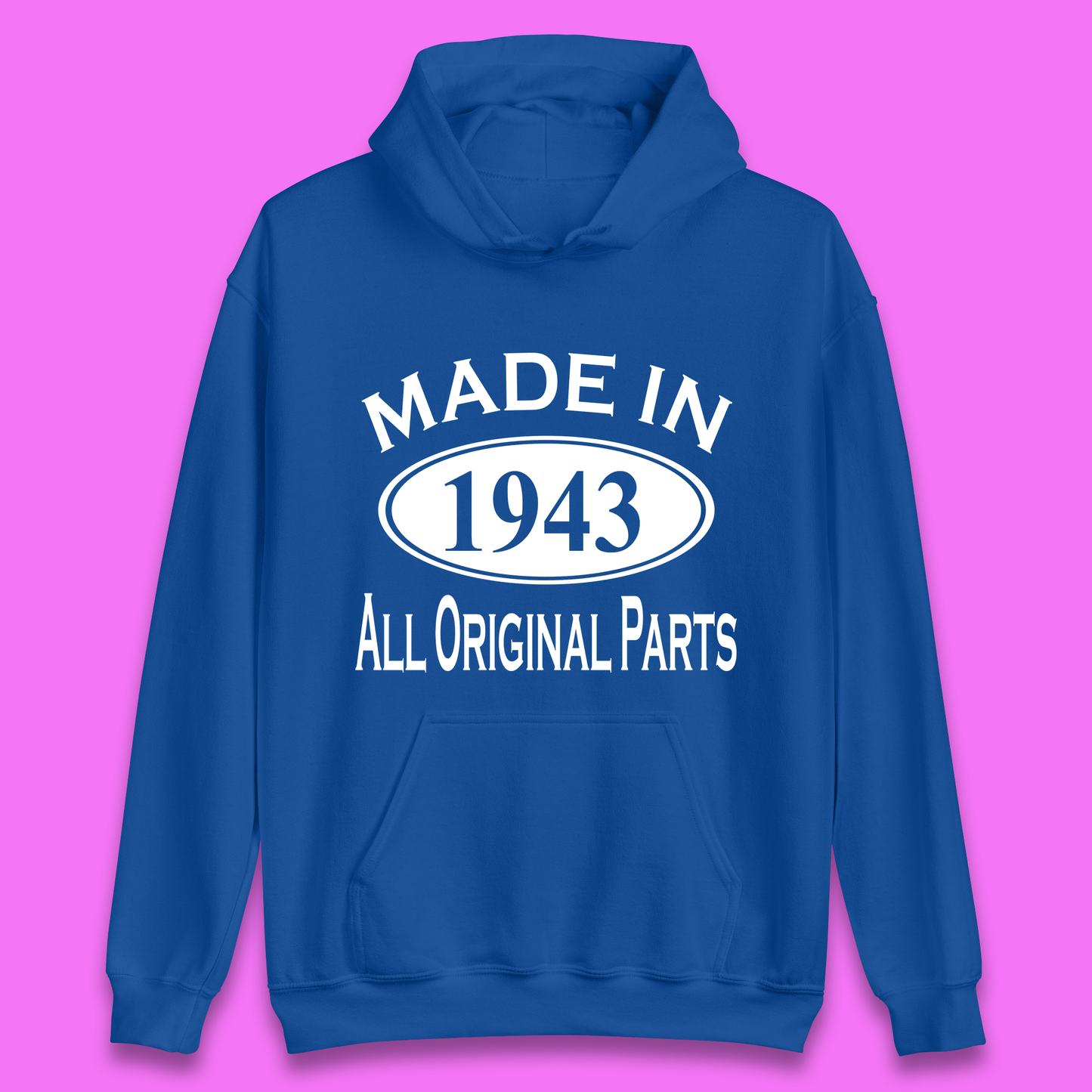 Made In 1943 All Original Parts Vintage Retro 80th Birthday Funny 80 Years Old Birthday Gift Unisex Hoodie