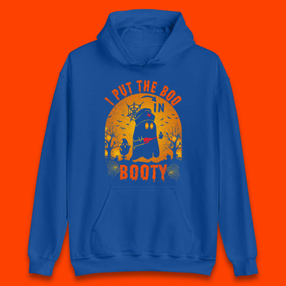 I Put The Boo In Booty Nurse Ghost Syringe Funny Halloween Nursing Boo Ghost Costume Unisex Hoodie