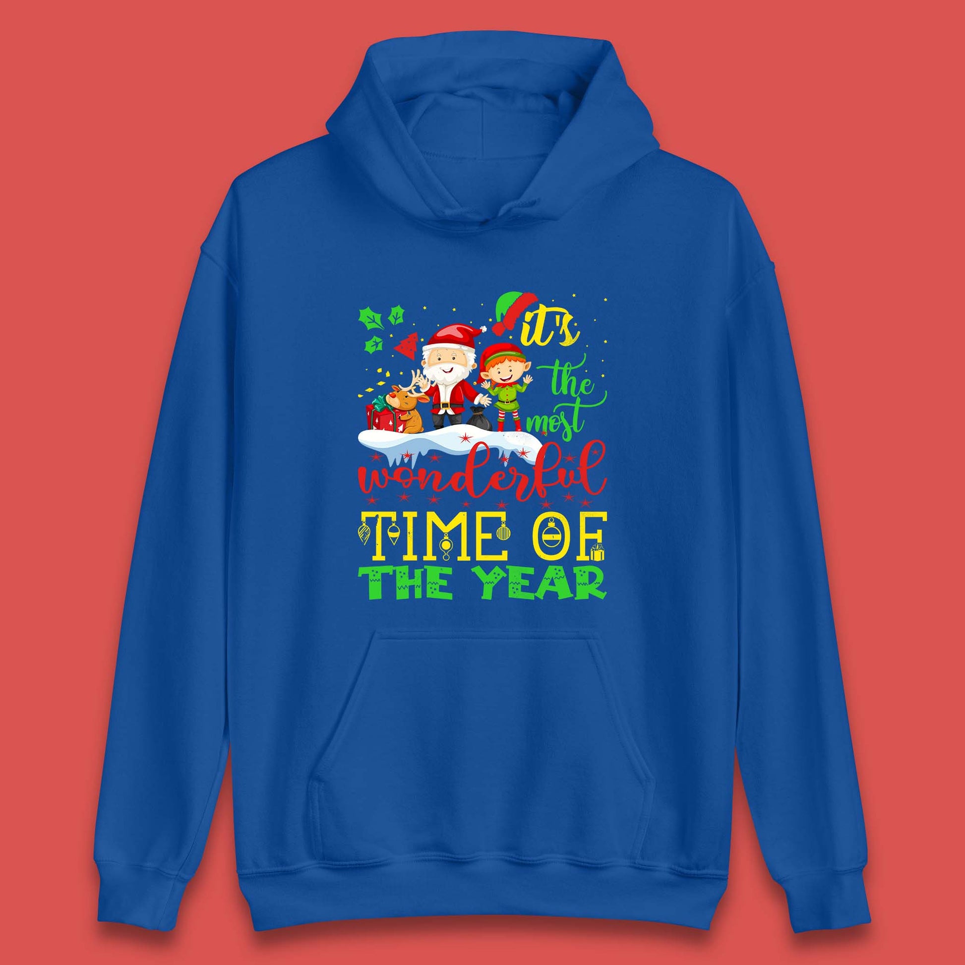 santa reindeer and elf hoodie