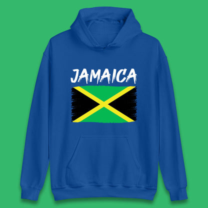 Jamaica Distressed Flag Country In The Caribbean Jamaican Flag Patriotism Unisex Hoodie