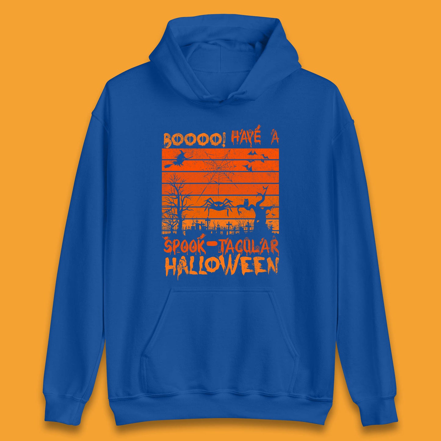 Booo Have A Spook Tacular Halloween Graveyards With Dead Tree Horror Scary Unisex Hoodie